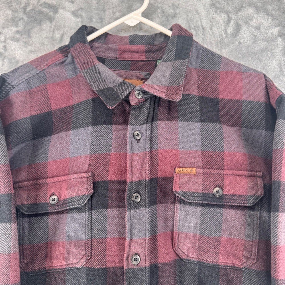 Orvis Mens Classic Collection Flannel Plaid Button Down Shirt Long Sleeve XXL